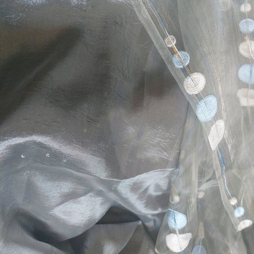 Curtains like new, two panels, double, gray-blue