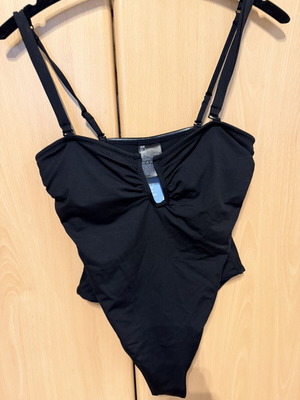 H&M One-Piece Swimsuit Black, New, Removable Straps, Size M