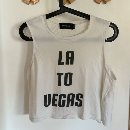 Crop Top Sleeveless Used White Size Small Minkpink