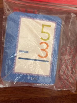 Subtraction cards used