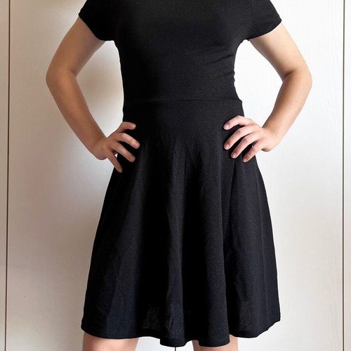 Black midi dress with open back used, slightly shiny, Tally Weijl