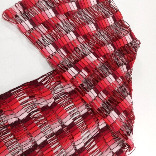 Red perforated scarf new 160x55 cm