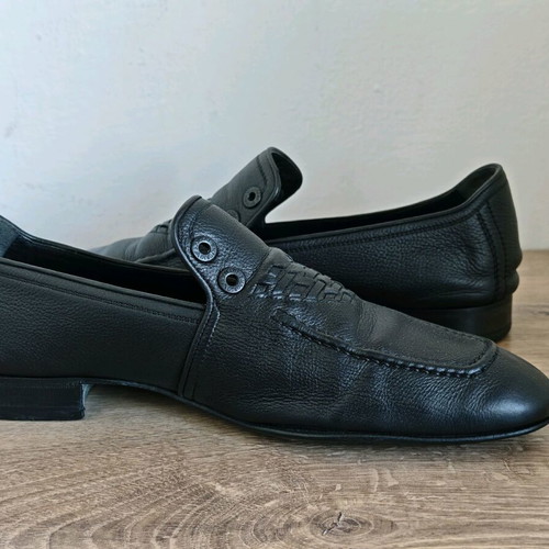 Emporio Armani leather loafers used, size 44.5, black