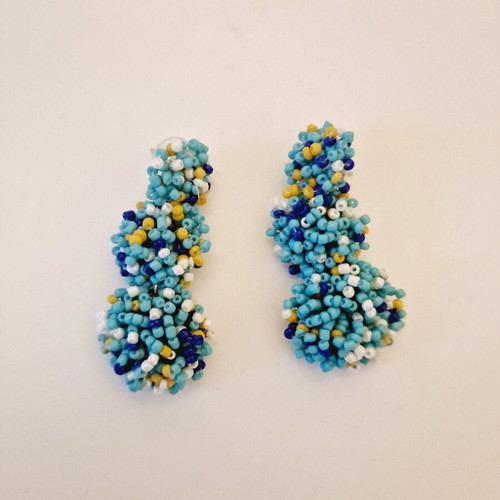 Handmade earrings new, multicolored with turquoise