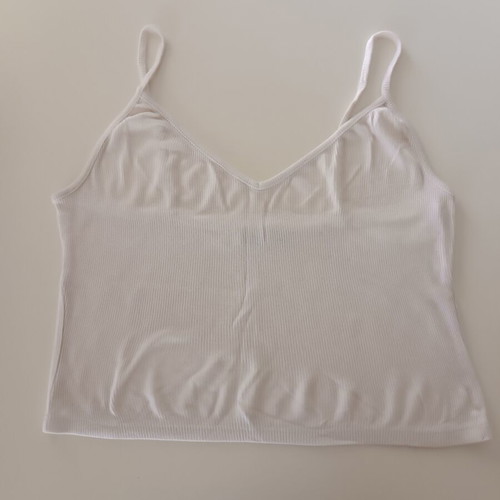 Bershka λευκό ριπ crop top μέγεθος M σαν καινούργιο
