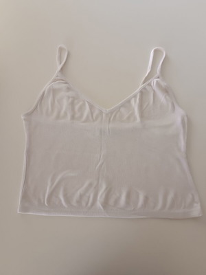 Bershka λευκό ριπ crop top μέγεθος M σαν καινούργιο