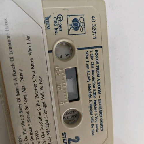 Songs From A Room Leonard Cohen cassette album used