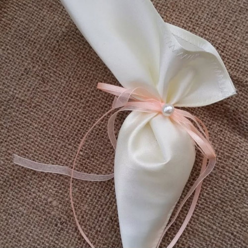 Satin pouches for wedding or baptism bomboniere, pack of 100