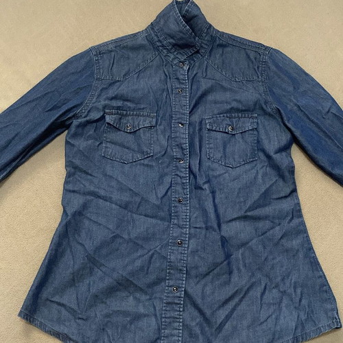 Girls Denim Button Up Like New Size S Blue