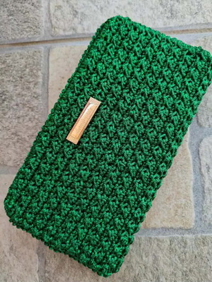 Handmade Knitted Wallet Green New