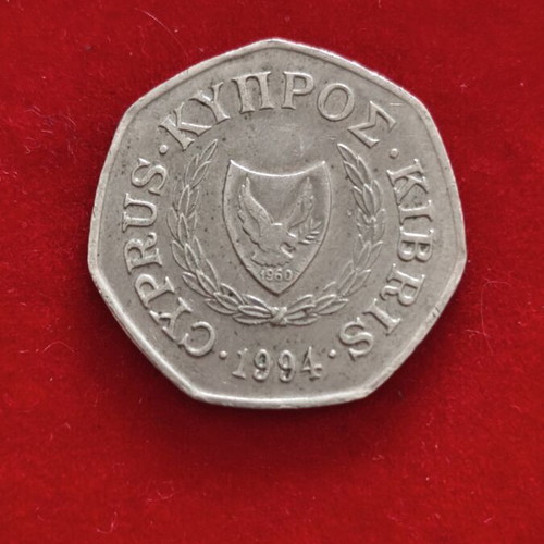 Cyprus 50 Cent Coin used