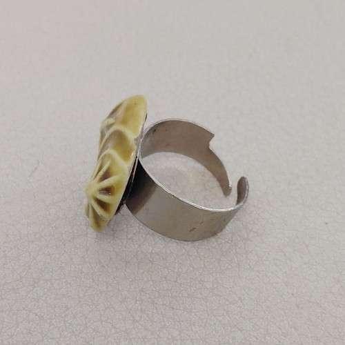 Vintage handmade ceramic ring from the 70s, used