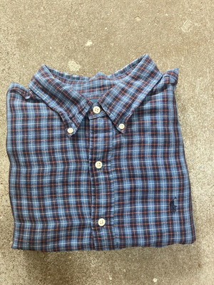 Ralph Lauren Oxford Classic Fit XXL Long Sleeve Shirt, blue red black