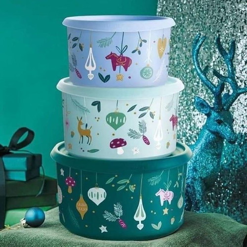 Tupperware Christmas collectible set new
