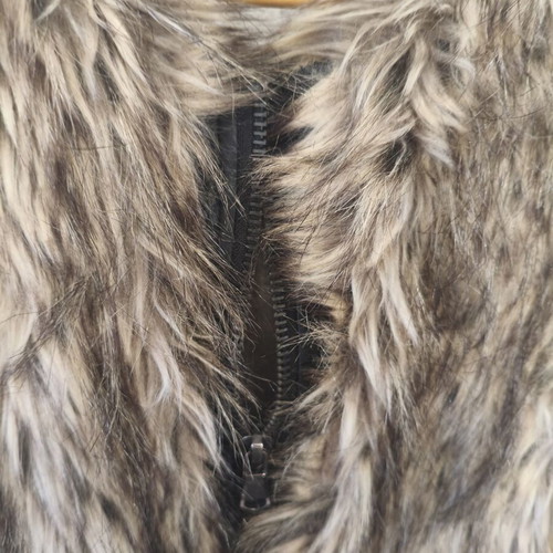 Stradivarius Faux Fur Vest like new, beige and brown, size S