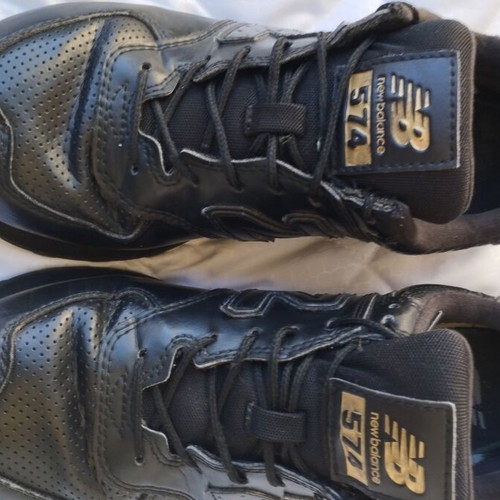 New Balance 574 sneakers size 39 like new, black with gold details