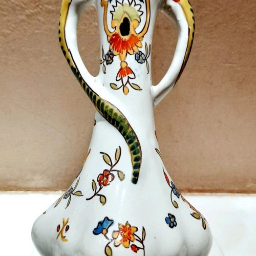 Collectible Faience Rouen Vase 19th Century used