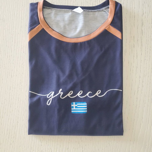 Men's blue t-shirt with Greece logo L like new