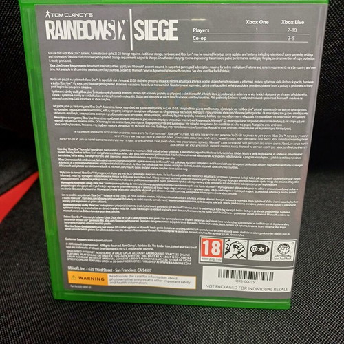Tom Clancy's Rainbow Six Siege Xbox One game used