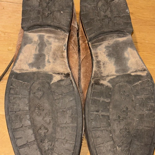 Leather boots used brown castor, size 45