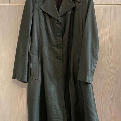 Vintage Leather Trench Coat England Size S M used