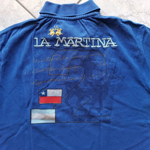 La Martina blue men's polo shirt Medium Slim Fit like new
