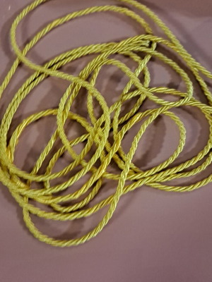 Yellow 3-Strand Cord 3mm 5 Meters New