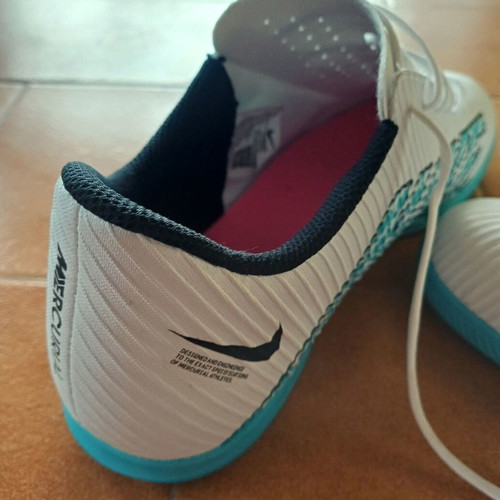 Nike Mercurial athletic shoes like new, size 45, white and turquoise