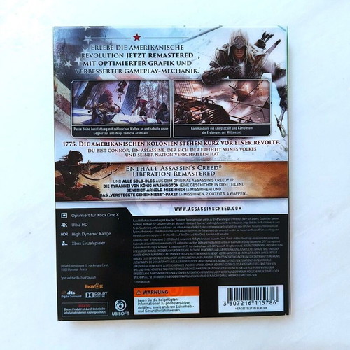Assassins Creed 3 Remastered Steelbook Edition like new for XBOX One