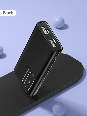 Usams US-CD93 PB31 Power Bank 10000mAh με 2 Θύρες USB-A Μαύρο