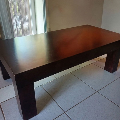 Coffee table made of solid wood, dark brown, like new