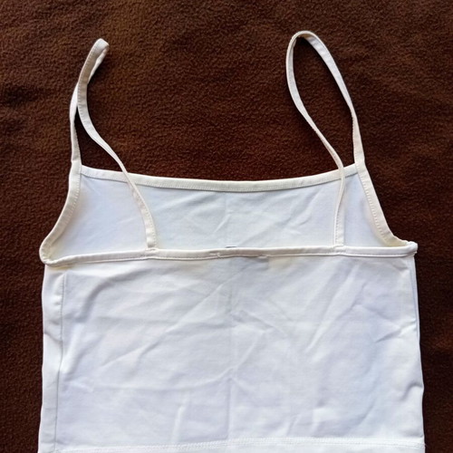 Stradivarius women's white crop top spaghetti straps size S like new