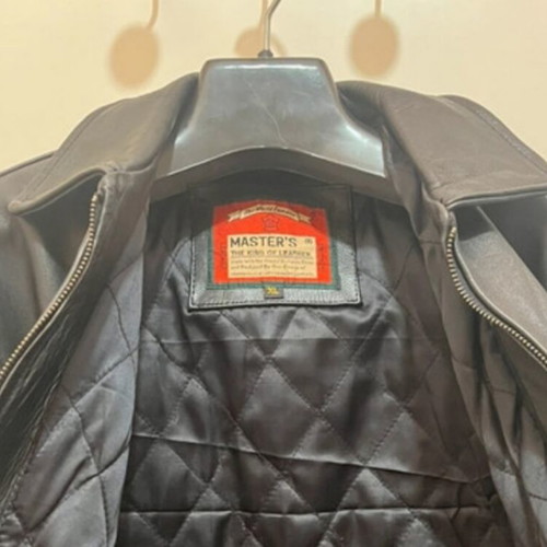 Master's men's leather jacket, size XL, brown