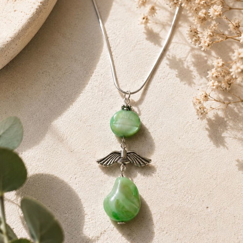 Green Wings handmade necklace