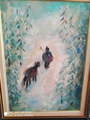 Oil painting O Voskos by Mich. Papageorgiou signed, excellent condition