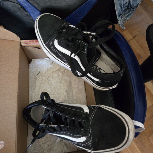 Vans Old Skill Platform Shoes used, size 40, 25.5 cm
