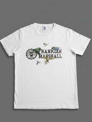 Franklin & Marshall T-shirt used, white with parrot print, size XL