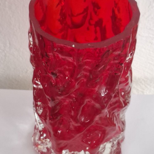 Red lava vase used