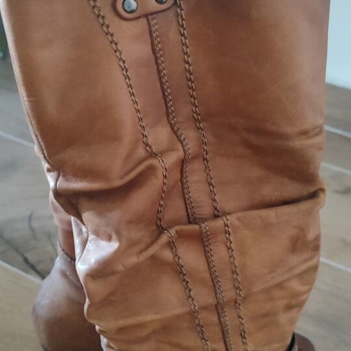 Marco Tozzi women's brown boots size 38 used with inner lining and 6cm heel