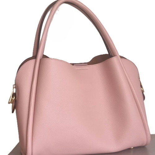BESSIE Pink Handbag with Gold Details New