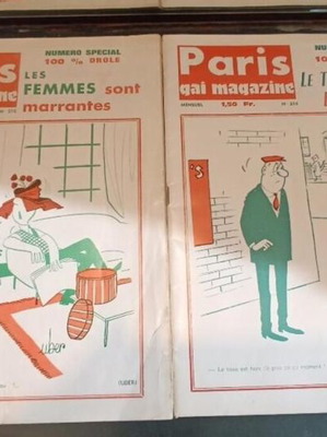 Paris Gai Magazine vintage French humor magazines, like new, 2 issues