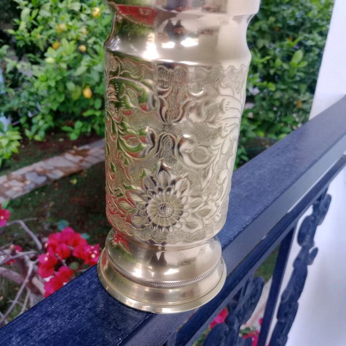 Brass ornate vase like new