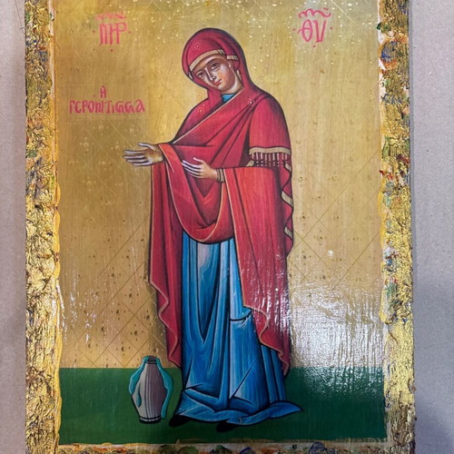 Panagia Gerontsissa handmade and varnished, new
