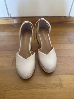 Carolina Santos Espadrilles Platform Sandals Size 39 New Cream
