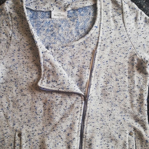 Zaketa with zipper used, blue and white, size XL