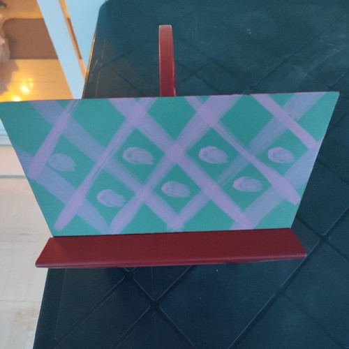 Handmade wooden basket hand-painted Hallmark like new