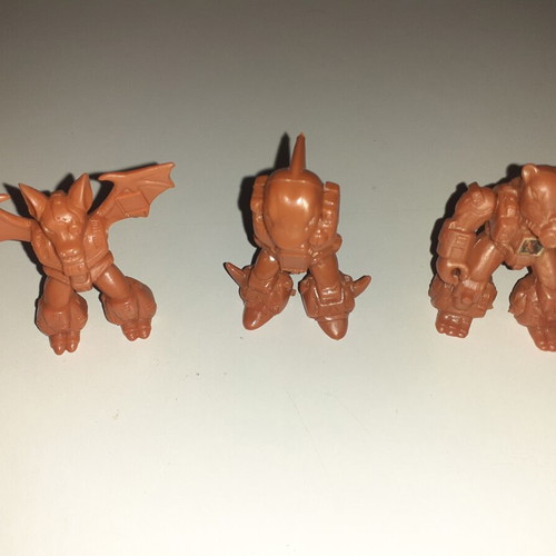 Teratomachoi Hasbro figures used, set of three with missing parts