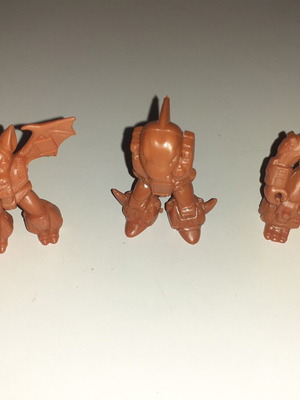 Teratomachoi Hasbro figures used, set of three with missing parts