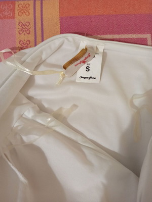 Sugarfree white one-piece swimsuit new, size Small