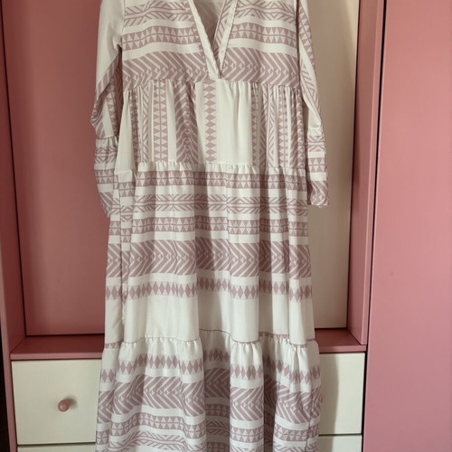 Boho dress white-pink like new, one size M-L
